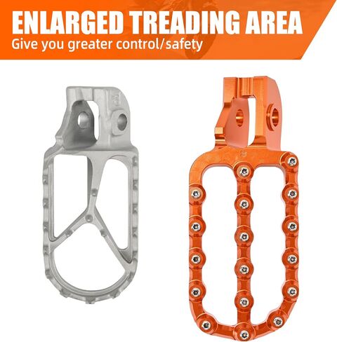 أوتاد قدم القدم السوداء من الألومنيوم مسند قدم كبير متوافق مع KTM 125-500 XC/XCF/SX/SXF/EXC/EXCF 2017-2022 ، Husqvarna 125-501 TX/FX/TE/FE/FC in Kuwait