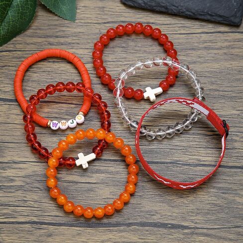 Christian Cross WWJD Bracelet Set WWJD Braided Rope Bracelet Cross Crystal Beads Stretch Bracelets Religious Christian What Would Jesus Do Handmade Woven Wristbands Bracelet in Saudi Arabia