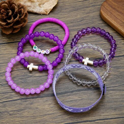 Christian Cross WWJD Bracelet Set WWJD Braided Rope Bracelet Cross Crystal Beads Stretch Bracelets Religious Christian What Would Jesus Do Handmade Woven Wristbands Bracelet in Saudi Arabia
