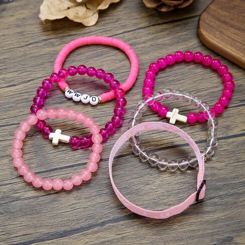 Christian Cross WWJD Bracelet Set WWJD Braided Rope Bracelet Cross Crystal Beads Stretch Bracelets Religious Christian What Would Jesus Do Handmade Woven Wristbands Bracelet in Saudi Arabia