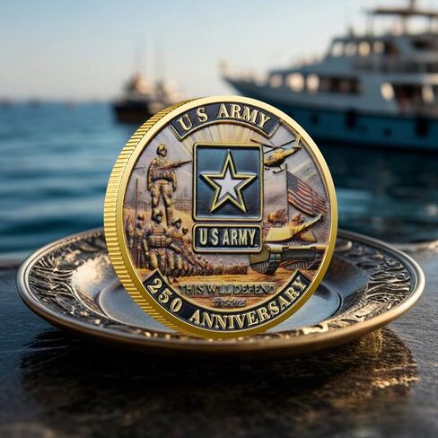250th Anniversary US Military Commemorative Coin – Army, Navy, Marine Corps, Patriotic Challenge Coin, Veterans Appreciation Gift (A#) in Saudi Arabia