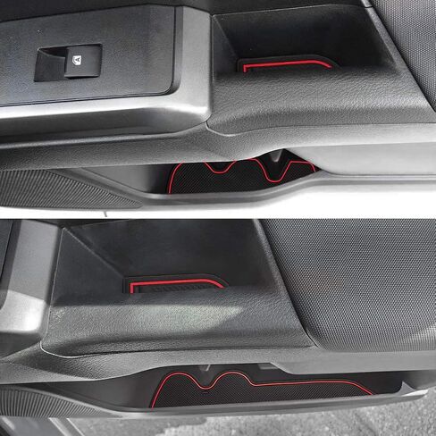 Auovo 18pcs Anti-dust Mats for Toyota Tacoma Accessories 2023 2022 2021 2020 2016 2017 2018 2019 Car Cup Holder Inserts Center Console Door Pocket Liner Premium Custom Interior (Double Cab) (Red) in Saudi Arabia