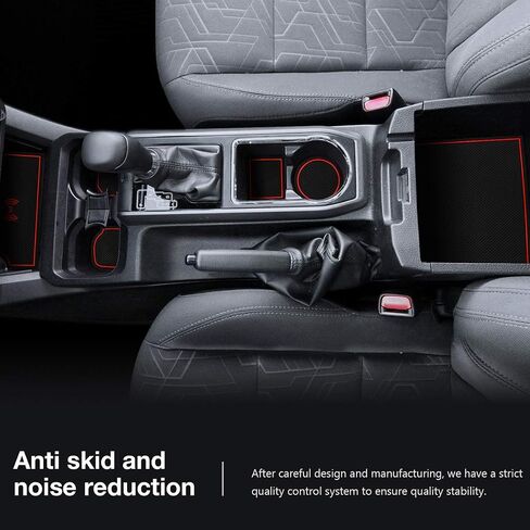 Auovo 18pcs Anti-dust Mats for Toyota Tacoma Accessories 2023 2022 2021 2020 2016 2017 2018 2019 Car Cup Holder Inserts Center Console Door Pocket Liner Premium Custom Interior (Double Cab) (Red) in Saudi Arabia
