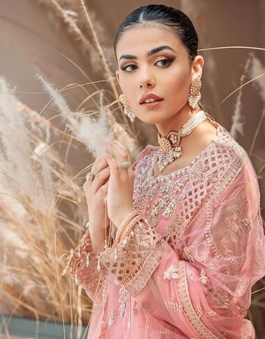Indian Pakistani Salwar Kameez Pant Suit Embroidery Dresses for Eid Ramadan Festive Party - Kurta, Pant and Dupatta in Saudi Arabia