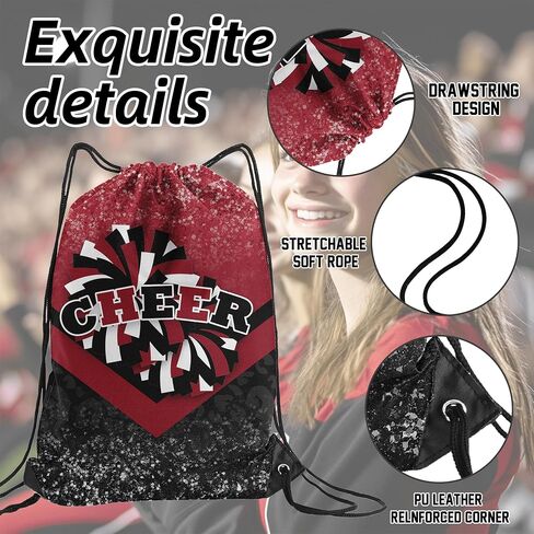 Cheer الرباط على الظهر 6pcs التشجيع الرباط صالة الألعاب الرياضية البهجة إكسسوارات الهدايا المشجعين للمصفقين (النبيذ والأسود) in Kuwait