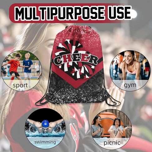 Cheer الرباط على الظهر 6pcs التشجيع الرباط صالة الألعاب الرياضية البهجة إكسسوارات الهدايا المشجعين للمصفقين (النبيذ والأسود) in Kuwait