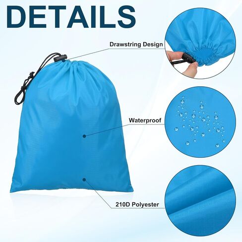 PATIKIL Travel Storage Bags with Toggle 14 x 16 Inch, 6 Pack Waterproof 210D Polyester Drawstring Bag Stuff Sack Cinch Bag for Gym Traveling Hiking Yoga Shoes Organizer, Black in Kuwait