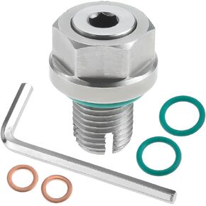 Aupoko M12.1-1.5 x 15mm Oversize Piggyback Oil Drain Plug, Stainless Steel Self Tapping Oil Pan Thread Repair Kit for Car Motorcycle Silver Tone