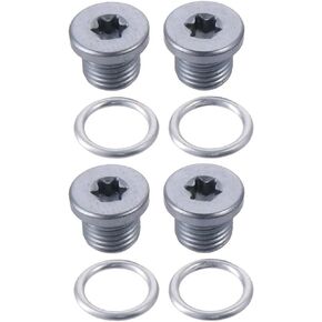 BYOBYO 4 Pcs Oil Drain Plug, N91167901, N0160276 Silver Plug with Gasket Replacement Car Assessories Parts for VW, for Passat, for Tiguan, for GTI, for Audi A4, for A6, for S8
