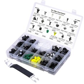 REXKA 367PCS CAR CAR CLIPS CLIPS FACTENERS-18 الأكثر شعبية أحجام التلقائية الدبوس التلقائي ل TOYOTA COROLLA 2014-2019