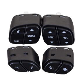 4pcs Steering Wheel Control Switch Button Fits for 2003-2009 Chevy Silverado Suburban Tahoe Avalanche GMC Sierra Yukon Cadillac Escalade Replaces 21997738, 21997739, 1999442, 1999443