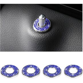 4 PCS CAR CAR CAR COVERS INNER DOOR COVERS ، ملصقات صراخ قضيب السحب الكريستالية ، أحجار راينستون تلقائية تلقائية ، ديكورات دبوس قفل السيارة لفئة C C200L GLC260 C260L (وردي)