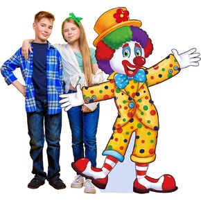 WEYSAT 47 "H Circus Clown Cardboard Cutout Stand Up Carnival Circus موضوع الحفلة زخرفة المهرج الحجم المهرج الدعائم لعلامات كرنفال ساحة عيد ميلاد حفلة في الهواء الطلق ساحة الفناء الفناء