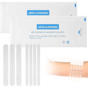 Skin Closure 2 Sizes Adhesive Wound Closures Strips Breathable Strip Reinforced Used for Closing Small Cuts and Wounds (32 Strips)