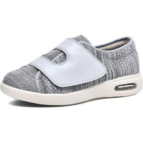 Women's Wide Width Diabetic Walking Shoes with Adjustable Closure, Easy On/Off Lightweight Sneakers for Elderly Arthritis Swollen Feet