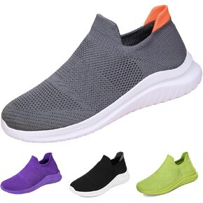 Women's Slip On Sneakers Women, Non Slip Work Shoes Comfortable Lightweight Breathable Casual Shoes for Walking Travel Work