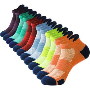 JOYNÉE Mens Ankle Athletic Low Cut Socks for Men Cushioned Running Sports Workout Tab Socks 6 Pairs