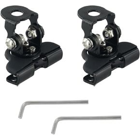 2PCS Light Bar Mounting Brackets Hood Mount Light Brackets with Hex Wrenches, Adjustable Pillar Stainless Steel Grill Led Work Ditch Light Brackets for Off Road Truck Car Truck SUV(Black)