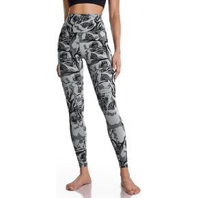 LIEBERGO Halloween Workout Leggings for Women Tummy Control High Waisted Yoga Pants Printed Festival - 25 Inches