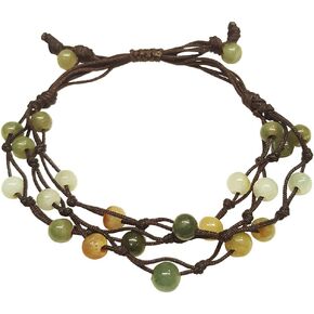 Infinityee888 Small Jade Bead Bacelets المنسوجة Feng Shui للرجال ، سوار المرأة BC02