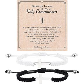 tenghong2021 Handmade Cross Braided Bracelets for Women Lucky Knot Adjustable Red String Protection Bracelet Boho Amulet Wax Thread Rope Charm Bracelet Bangles for Women Men Couple Gifts Jewelry