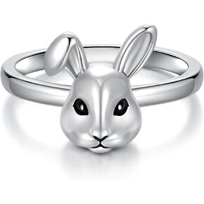 Bunny Jewelry Ring for Women: Bunny Themed Copper Ring Stylish Gift Idea Parents Lovers Love Animal Jewelry Gift