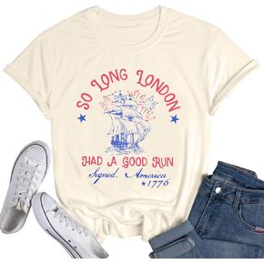 So Long London Had A Good Run Shirt Patriotic Shirts for Women Funny 4th of July Outfit
