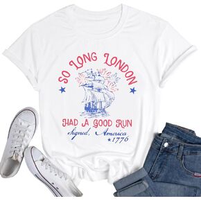 So Long London Had A Good Run Shirt Patriotic Shirts for Women Funny 4th of July Outfit in Kuwait