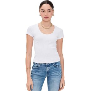 L'Agence Women's Brynlee Short Scoop Neck Tee Tee