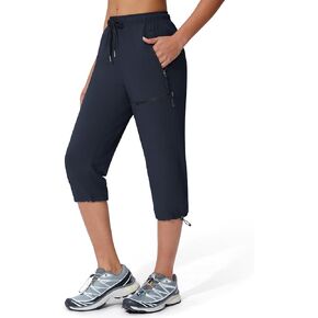 Women's Hiking Capri Pants Lightweight Quick Dry Outdoor Cargo Capris Camping Travel Zipper Pockets