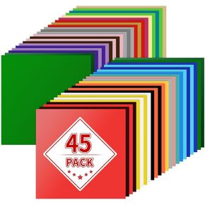 iImagine Vinyl Permanent Vinyl for Cricut, 72 Pack Permanent Adhesive Vinyl Sheets (12"x 12") for Cricut, Silhouette Cameo and Any Craft Machine Cutter