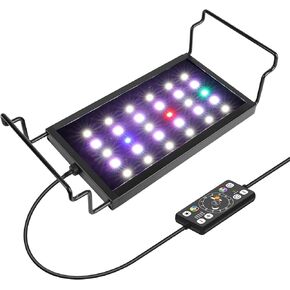 hygger Aquarium LED Light Fish Tank Full Spectrum Lighting with 24/7 Day-Night Cycle Mode & Auto On/Off Timer, 7 Colors Options, Dimmable, Extendable Bracket for 30~36in Tank Plant Lights