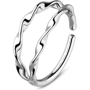 OUFER Double Hoop Nose Rings, 20G Open Nose Rings Hoops 316L Stainless Steel Minimalism Unique Nose Rings for Women Men