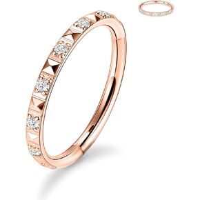 GAGABODY Septum Clicker Hoop 16g Septum Jewelry 18g Septum Ring Daith Earrings Nose Hoops Surgical Steel Lip Rings with CZ and Pyramid Helix Rook Lobe Piercing Jewelry