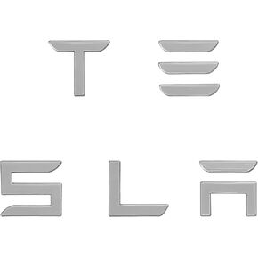 for Tesla Tailgate Letters Logo Rear Trunk Emblems Replacement with 3M Adhesive Compatible with Model 3 Y S X (Matte Black)
