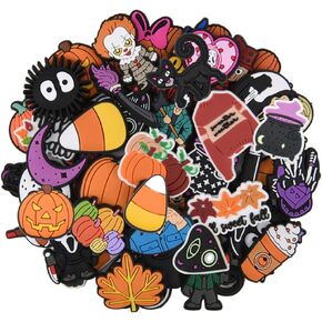 Scary Face Shoes Charms for Shoe Pins Decoration Men Women Shoe Accessories Wristband Bracelet Halloween Party Gifts