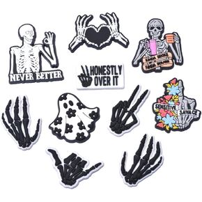 Scary Face Shoes Charms for Shoe Pins Decoration Men Women Shoe Accessories Wristband Bracelet Halloween Party Gifts in Saudi Arabia