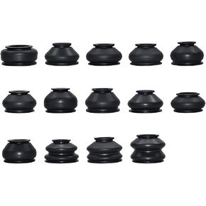 14PCS Tie Rod Boot, Tie Rod End Boot, Rubber Dust Cap Tie Rod End Kit, Ball Joint Boot Replacement Suitable to Most Vehicle (Black)