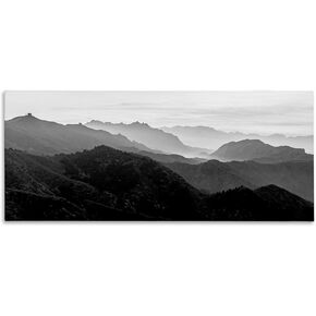 Stupell Industries Misty Sky Open Mountain Landscape Black White Photography ، التي صممها Danita Delimont Canvas Wall Art ، 30 × 13