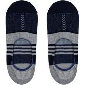 No Show Invisible Touch Pima Cotton Herringbone Stripes Mens Dress Socks