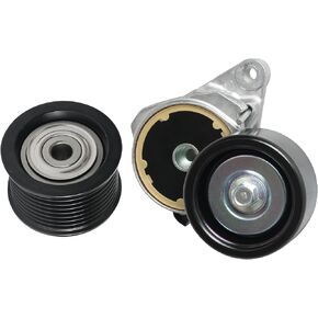 2PCS Drive Belt Tensioner and Idler Pulley Kit for Toyota Sequoia Tundra Land Cruiser, for Lexus GX460 LX570, 4.6L/5.7L V8, 2008-2018, Replace 39185 89378 16620-0S010 16620-0S011