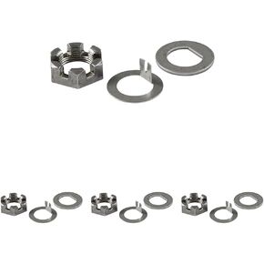 Lippert D-Flat Spindle Nut Retainer Kit with 6-Slot Castle Spindle Nut, D-Flat Spindle Washer, Tang Spindle Washer - 2023134657
