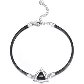 Sterling Silver Therian Leather Bracelet Jewelry Gift for Men