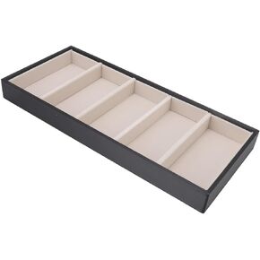 Glasses Display Tray, 5 Grid Design Velvet Glasses Box Tray Jewelry Glasses Organizer Tray Watch Holder Glasses Display Case(Black)