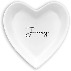 Custom Jewelry Dish Ring Tray with Name Personalized Ceramic Plate Wedding Ring Dish for Women Friend Mom