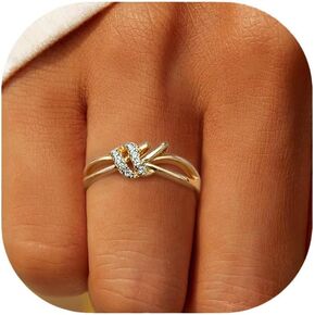 إيمان من أي وقت مضى Dainty 14K Gold Confined Weads Rings for Mothers Day/Valentines/Christmas ، S925 Cz Friendship Mother Mater