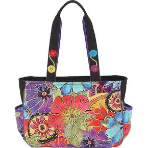 Laurel Burch Floral Totes, 17in x 4in x 10in