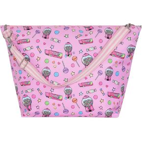 iscream Girls' Weekender Travel Tote Bag with Adjustable Strap and Interior Zipper Pocket - Pink Pop Collection