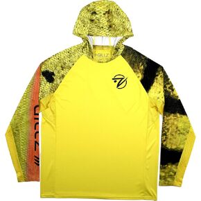 Gillz Fishing Hoodie, Uv Protection Shirts for Men, Tournament Series V2 Gear (Peacock Bass, 2X-Large)