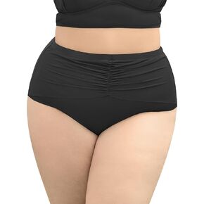 Women Plus Size High Waisted Bikini Bottoms Ruched Tummy Control Swimsuit Bottom Full Coverage Swim Shorts